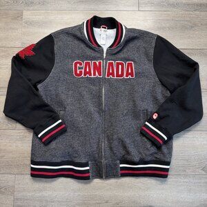 Hudson Bay Co. HBC Canada Olympic Mens 2XL Gray Atheltics Fleece Jacket Full zip